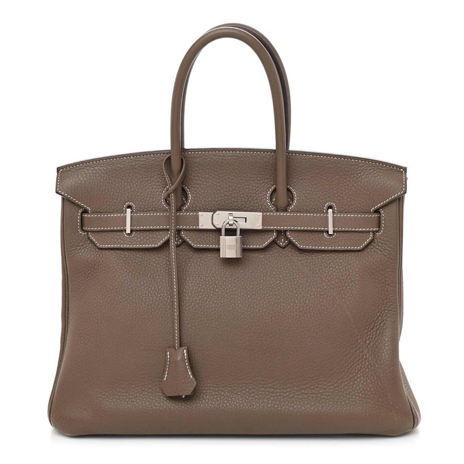 Hermes Taurillon Clemence Birkin 35 Etoupe 1 of 14