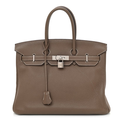 Hermes Taurillon Clemence Birkin 35 Etoupe 1 of 14
