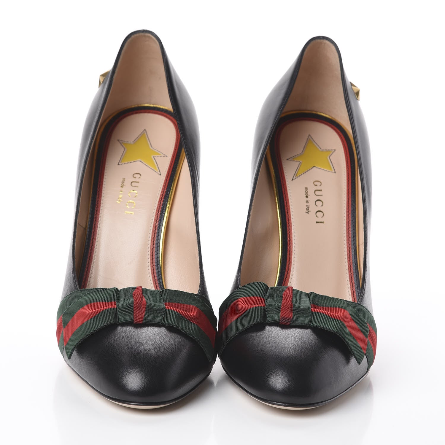 Gucci Calfkin Web Bow Pumps 40 Black 2 of 7