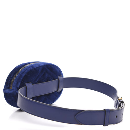 Gucci Velvet Matelasse GG Marmont Belt Bag 85 34 Cobalt Blue 3 of 10