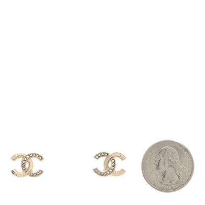 Chanel Crystal CC Earrings Gold 2 of 5