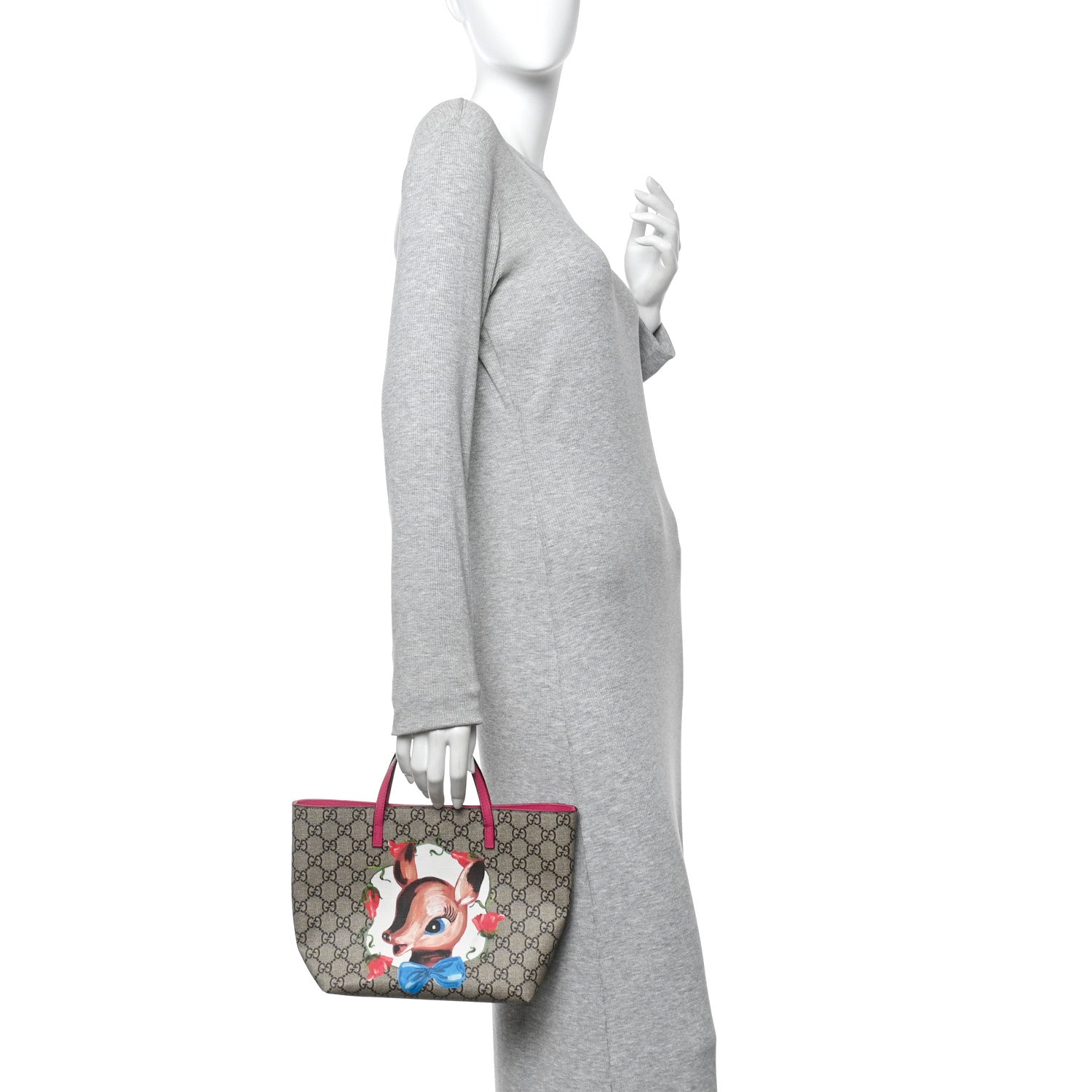 Gucci GG Supreme Monogram Childrens Deer Tote Pink 2 of 10