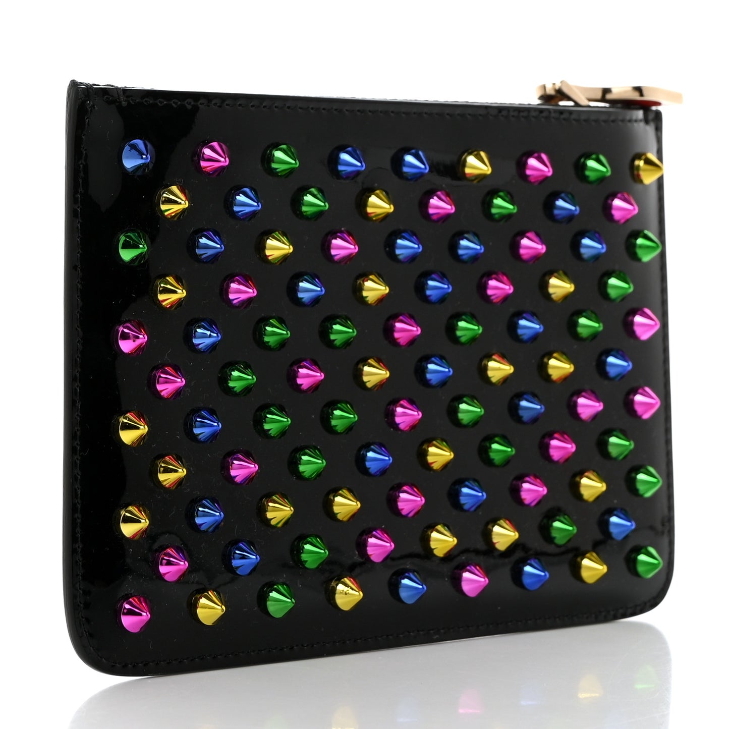 Patent Spiked Pouch Black Multicolor