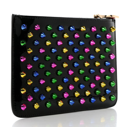 Christian Louboutin Patent Spiked Pouch Black Multicolor 3 of 6