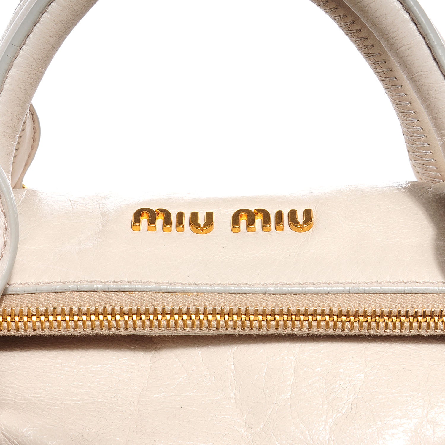 Miu Miu Vitello Lux Large Bow Bag Talco 6 of 9