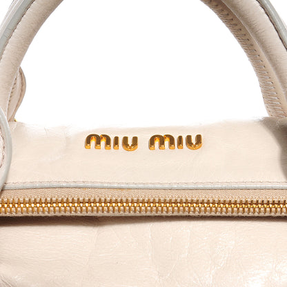 Miu Miu Vitello Lux Large Bow Bag Talco 6 of 9