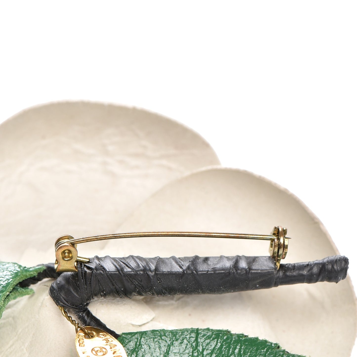 Lambskin Camellia Brooch Ivory