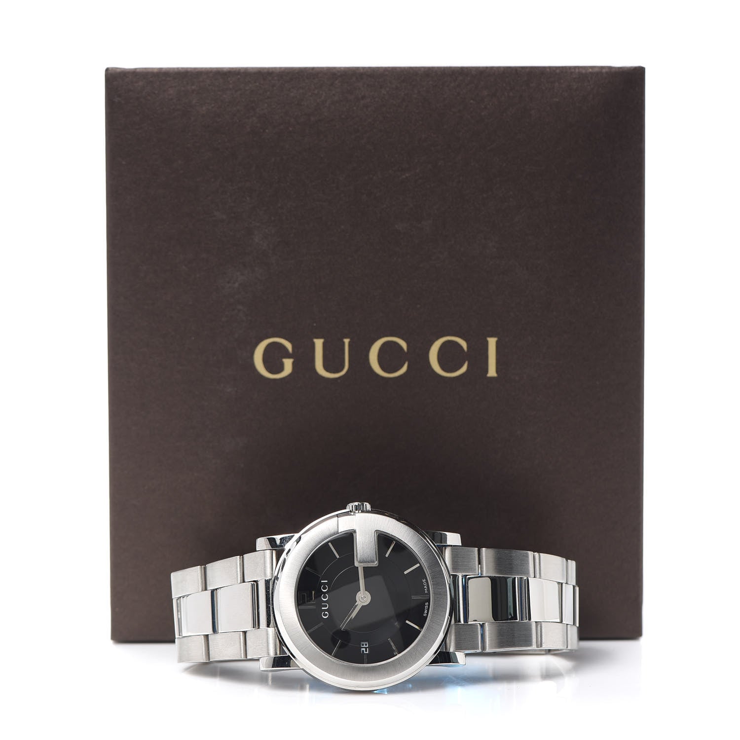 Gucci Stainless Steel 36mm G-Round Quartz Watch Black 6 of 6