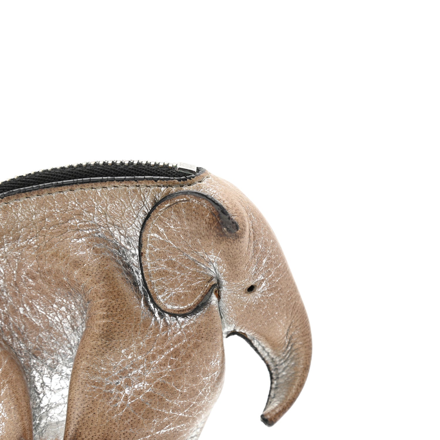 Loewe Metallic Calfskin Mini Elephant Coin Purse Silver 9 of 12