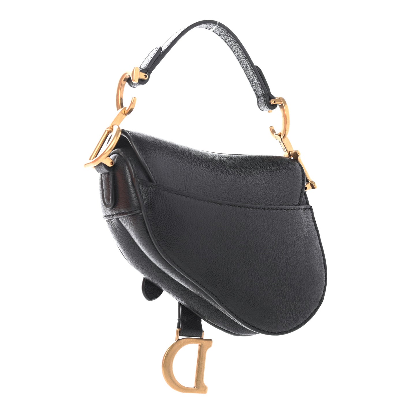 Goatskin Micro Saddle Bag Black