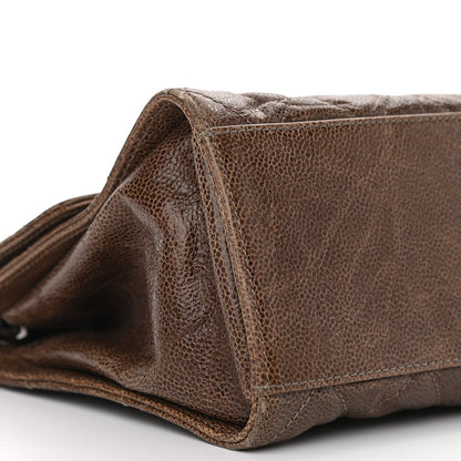 Chanel Crumpled Grained Calfskin Jumbo CC Crave Flap Brown 9 of 12