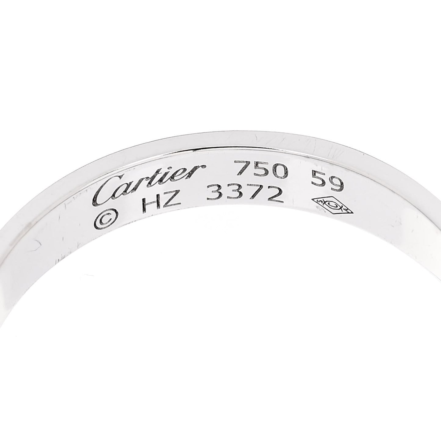 18K White Gold 3.5mm LOVE Wedding Band Ring 59 8.75