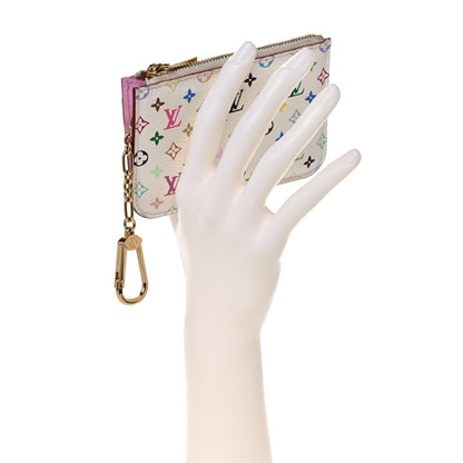 Louis Vuitton Monogram Multicolor Key Pouch White Litchi 2 of 11
