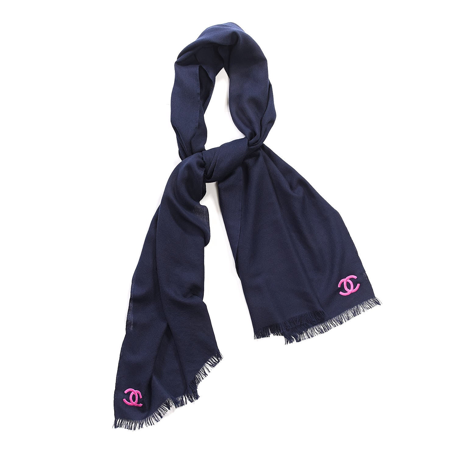 Chanel Cashmere CC Stole Navy 1 of 5