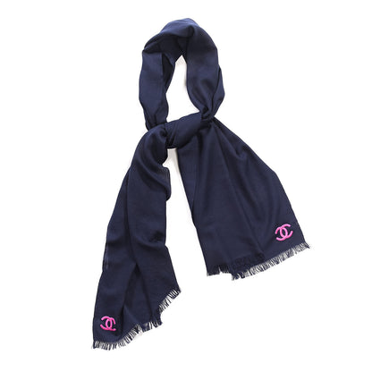 Chanel Cashmere CC Stole Navy 1 of 5
