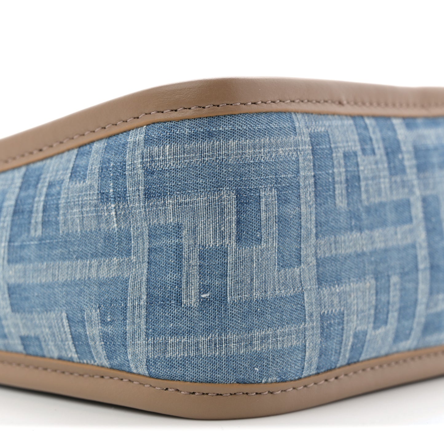 Denim Jacquard Vitello Grace FF 1974 Mini Fendessence Shoulder Bag Denim Sand