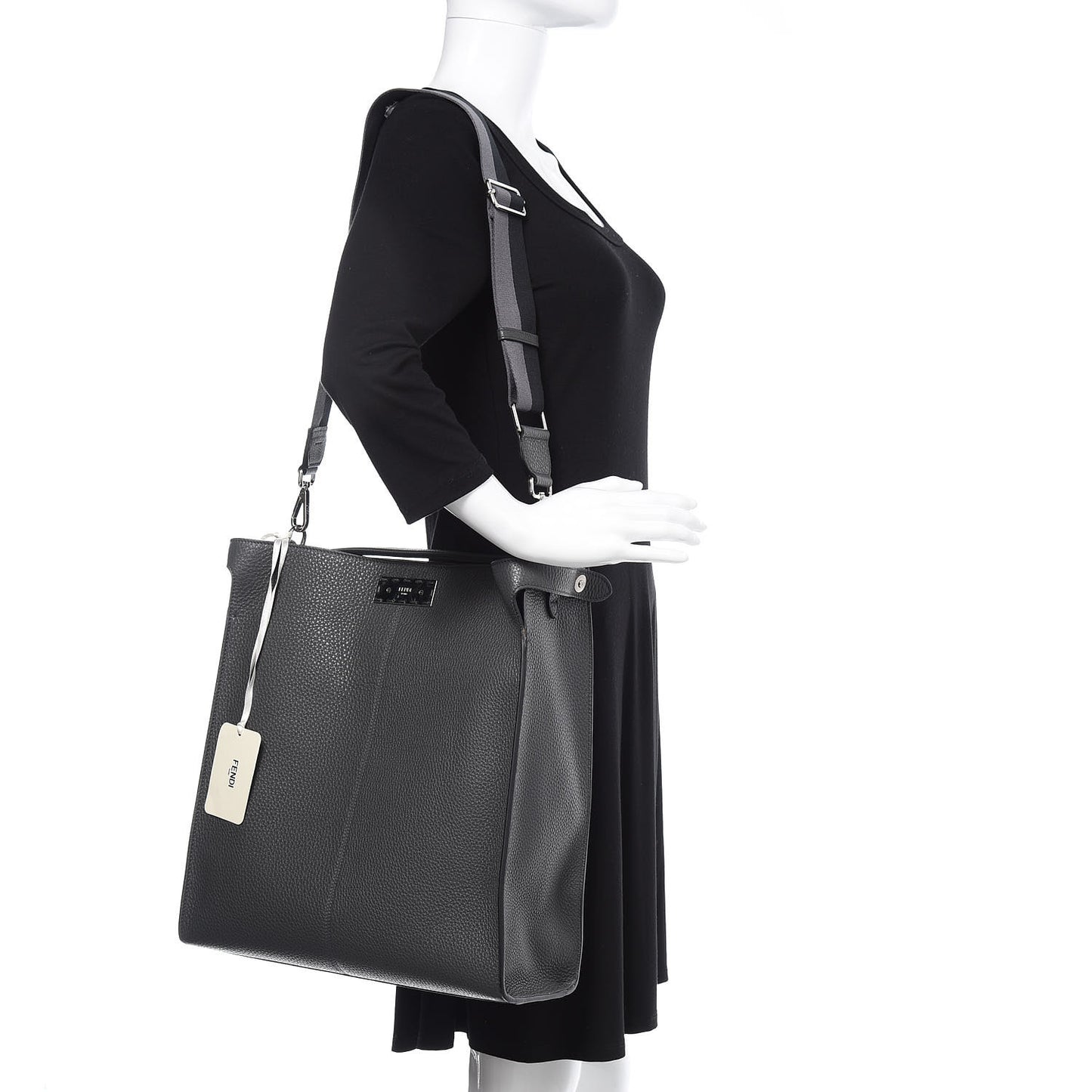 Cuoio Romano Glazed Fabric FF 1974 Peekaboo X-Lite Fit Asfalto Mou Black