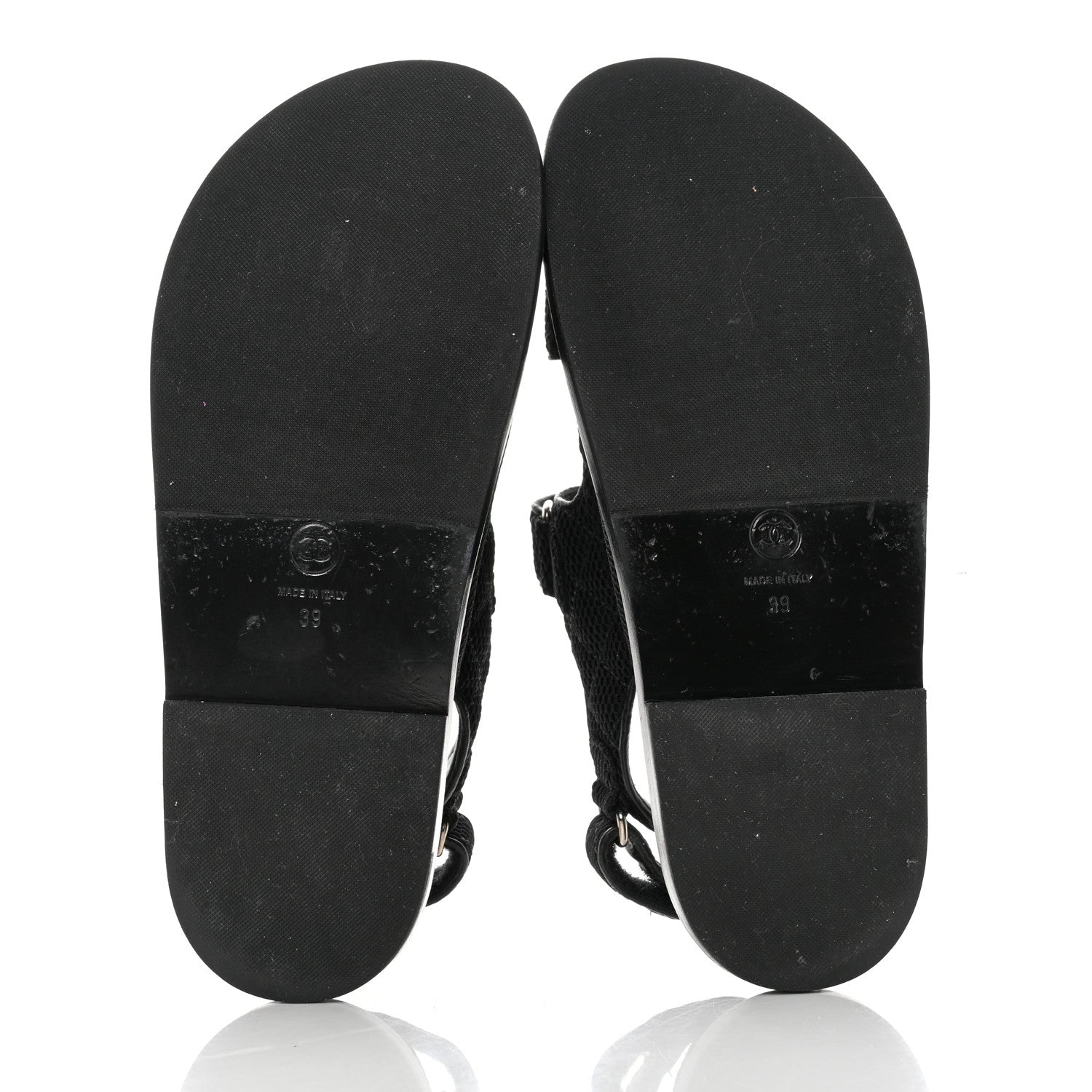 Chanel Mesh Velcro Dad Sandals 39 Black 5 of 9