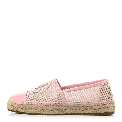 Chanel Mesh Lambskin CC Espadrilles 37 Light Pink Beige 1 of 6