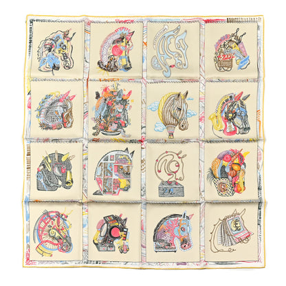 Hermes Silk Chevaloscope Scarf 90 Rose Nacre Vert Multicolor 1 of 6