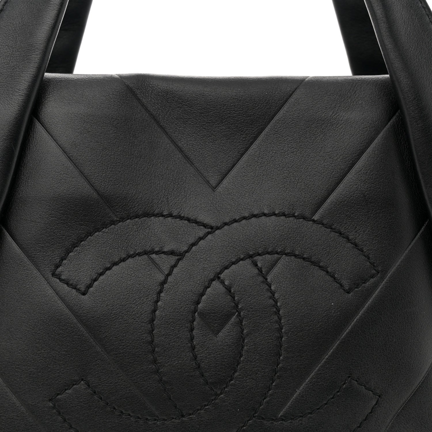 Chanel Calfskin Chevron CC All Day Tote Black 8 of 11