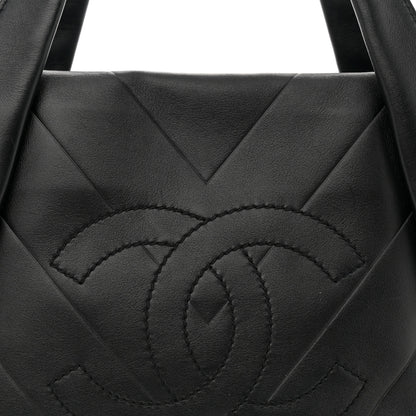 Chanel Calfskin Chevron CC All Day Tote Black 8 of 11