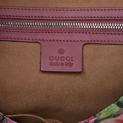 Gucci GG Supreme Monogram Blooms Linea A Foldover Tote Beige Multicolor Dry Rose 7 of 10