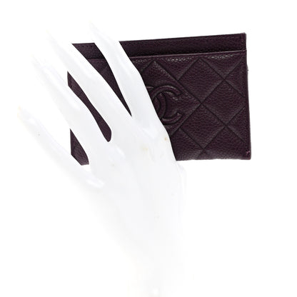 Chanel Caviar Quilted Diamond CC Card Holder Purple 2 of 9