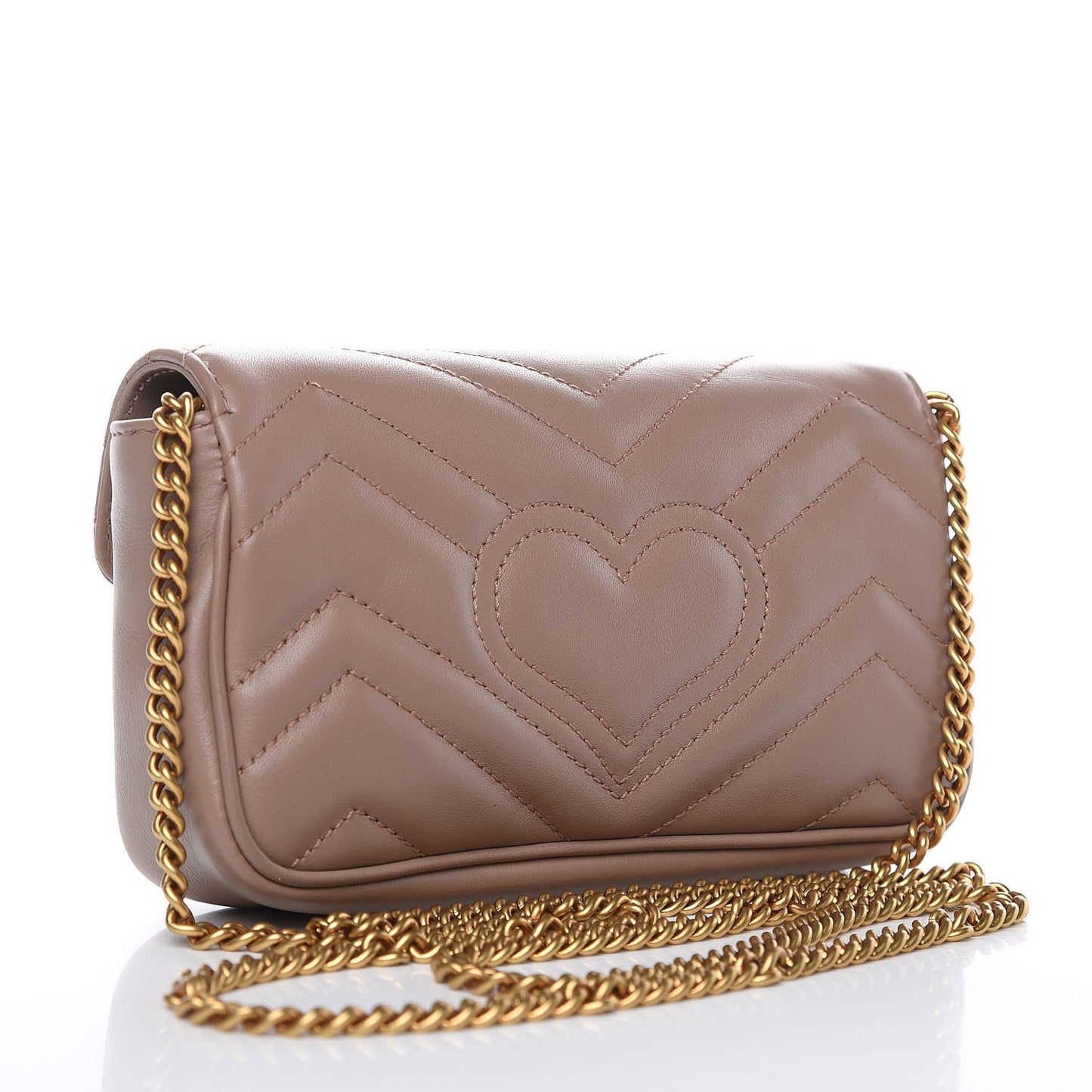 Calfskin Matelasse Super Mini GG Marmont Shoulder Bag Porcelain Rose