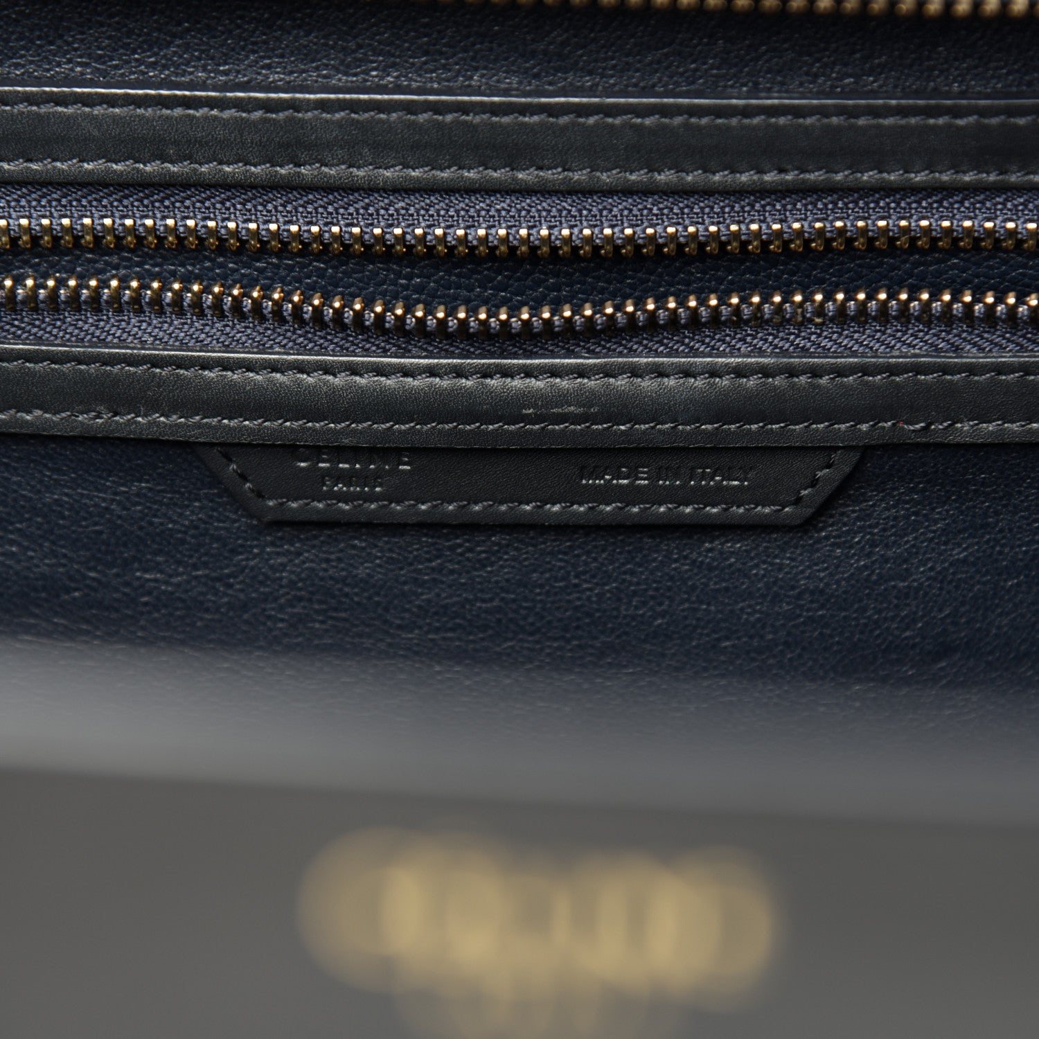Celine Nubuck Smooth Calfskin Mini Tri-Color Luggage Bright Blue 6 of 9
