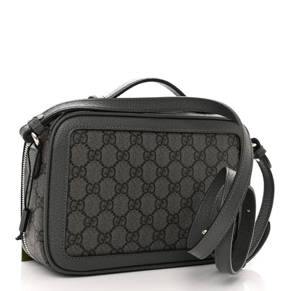 Gucci GG Supreme Monogram Textured Dollar Calfskin Small Ophidia Top Handle Shoulder Grey Black Graphite Grey 3 of 10