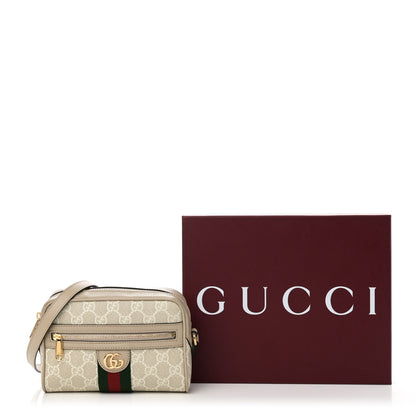 Gucci GG Supreme Monogram Textured Dollar Calfskin Mini Ophidia Shoulder Bag Beige Mystic White Oatmeal 10 of 10