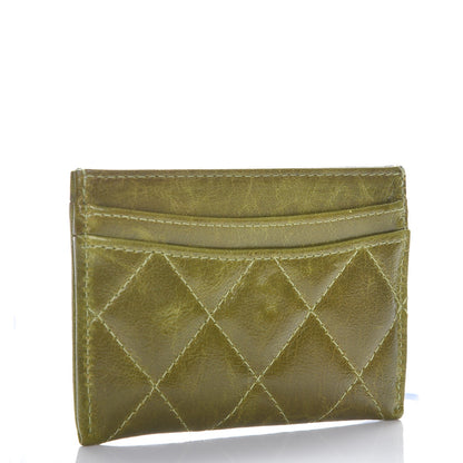 Chanel Llama Quilted Card Holder Green 3 of 9