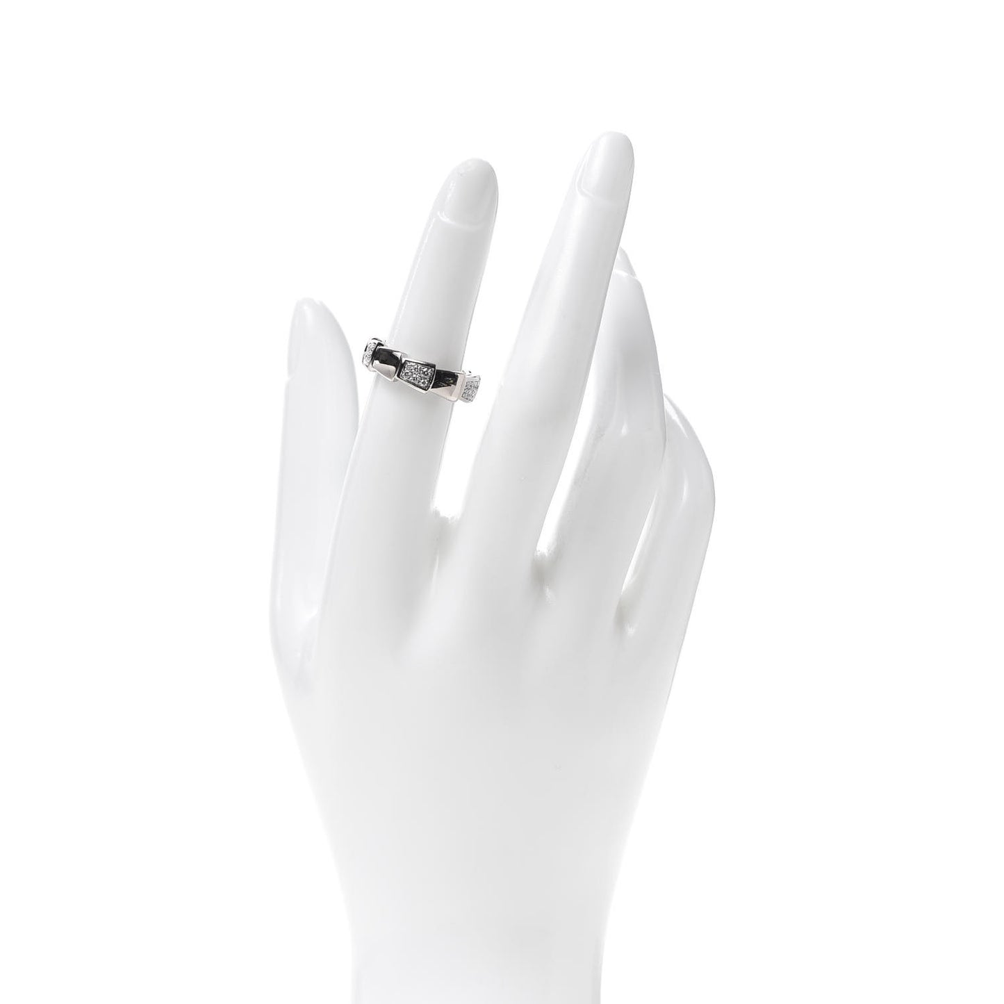 18K White Gold Diamond Serpenti Band Ring 50 5.25