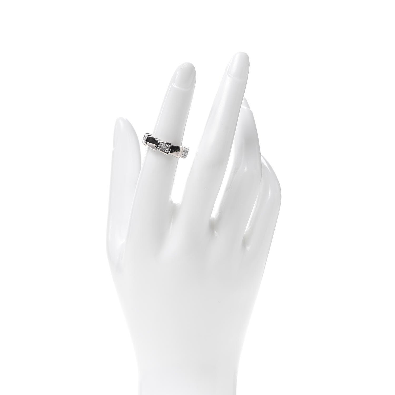 Bulgari 18K White Gold Diamond Serpenti Band Ring 50 5.25 2 of 5