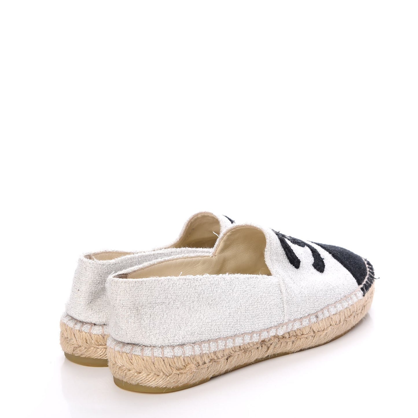 Terry Cloth CC Espadrilles 38 Silver Black