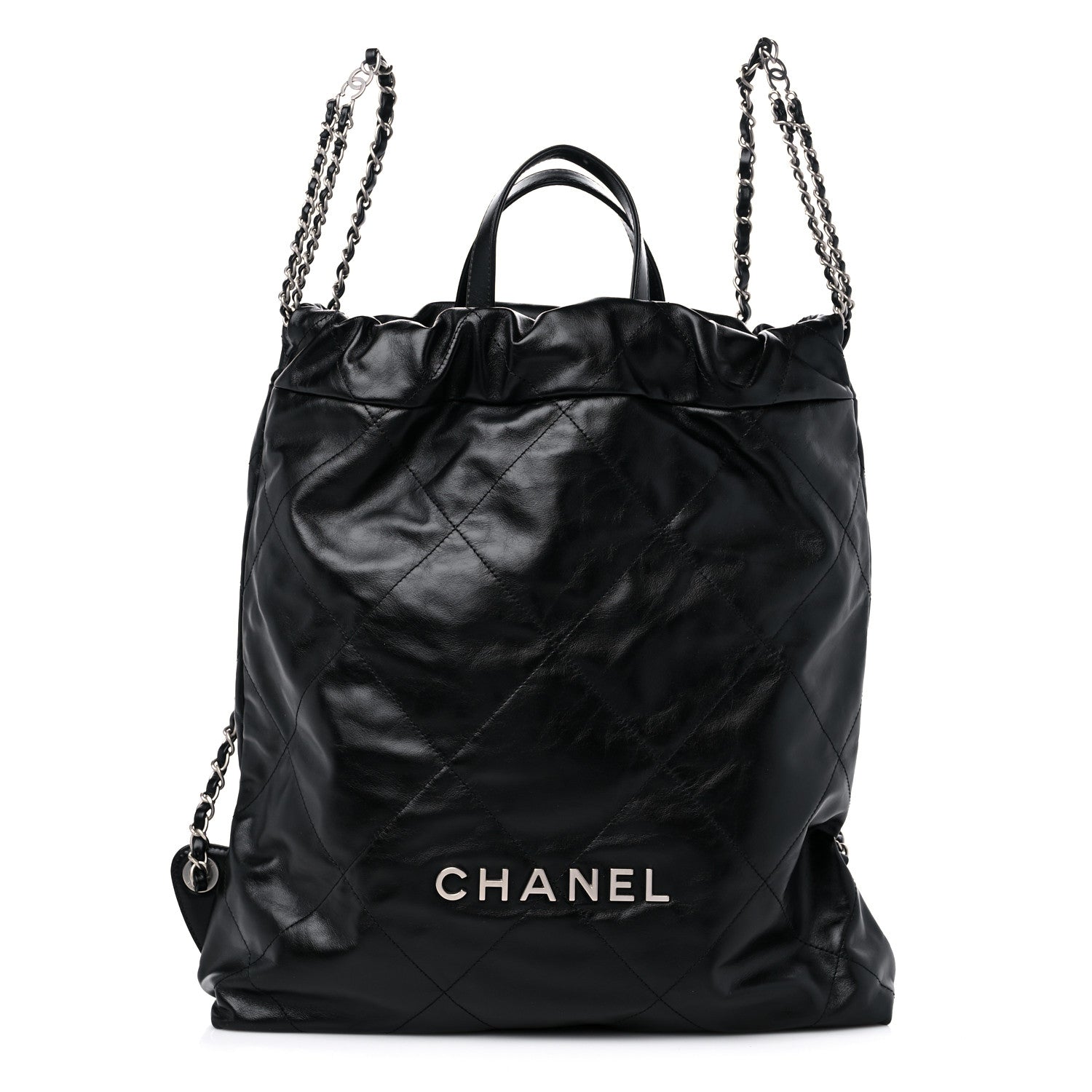 Chanel Shiny Calfskin Quilted Chanel 22 Backpack Black 1 of 10