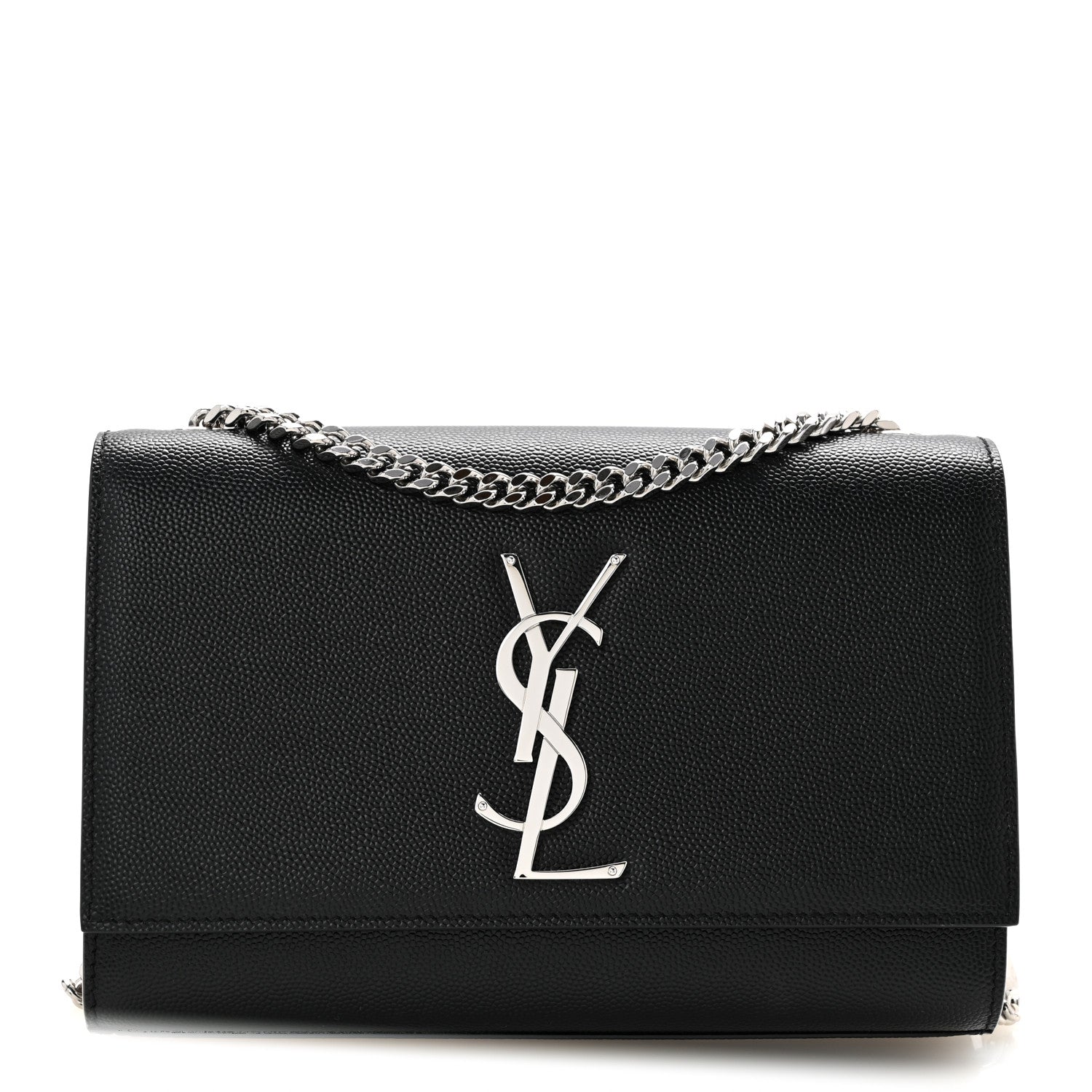 Saint Laurent Grain De Poudre Small Monogram Kate Satchel Black 1 of 12