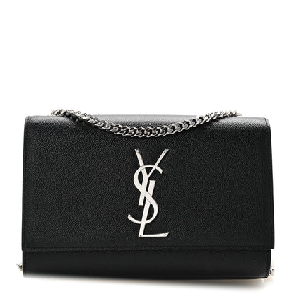 Saint Laurent Grain De Poudre Small Monogram Kate Satchel Black 1 of 12