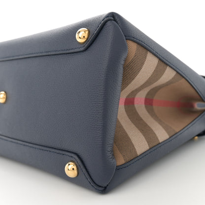 Burberry Derby Calfskin Vintage Check Medium Banner Tote Regency Blue 11 of 11