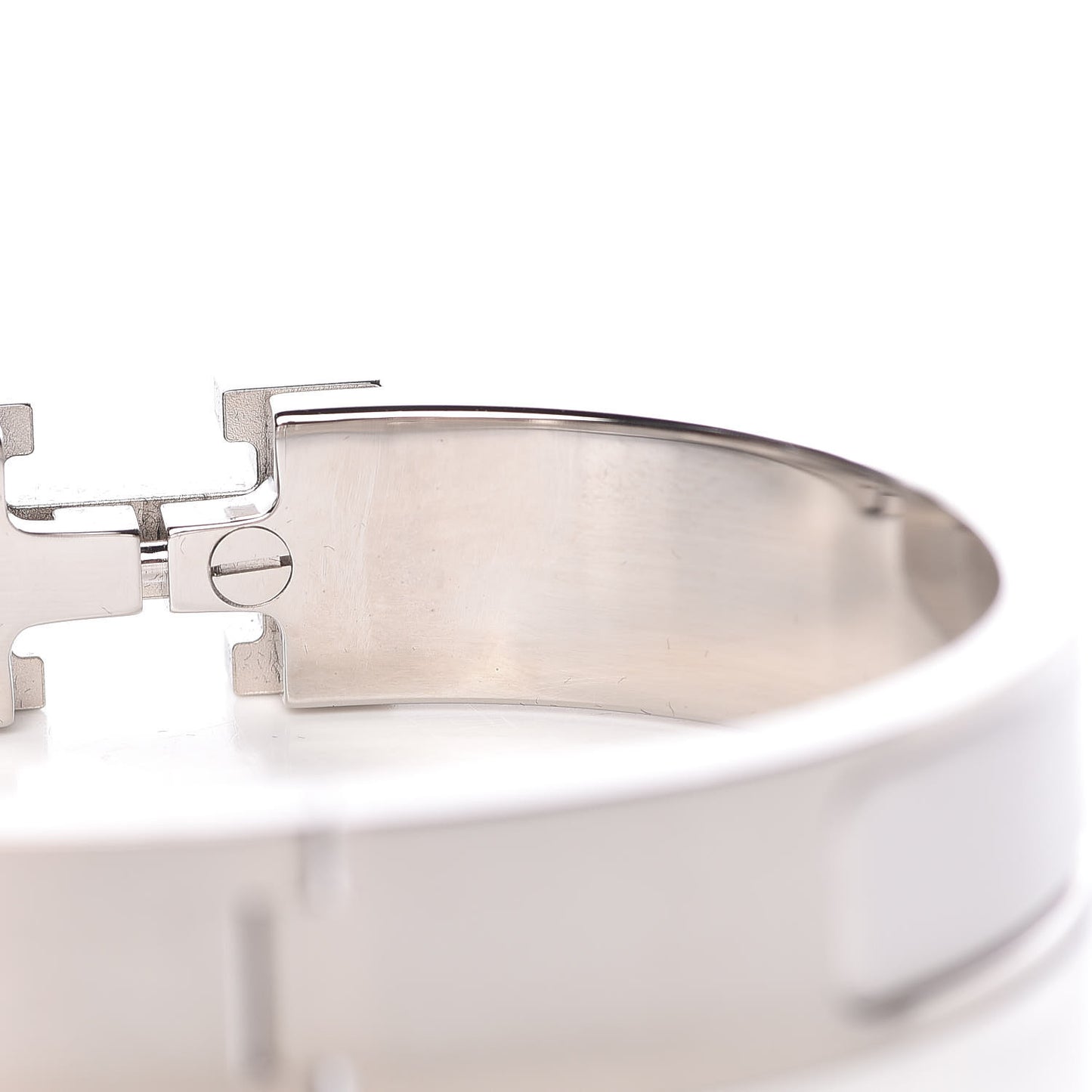 Enamel Narrow Clic Clac H Bracelet PM White