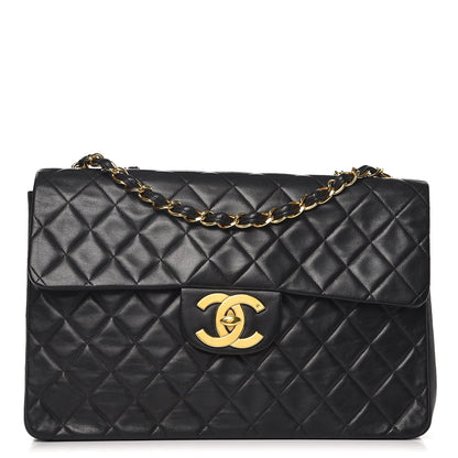 Chanel Lambskin Quilted XL Jumbo Single Flap Black 1 of 13