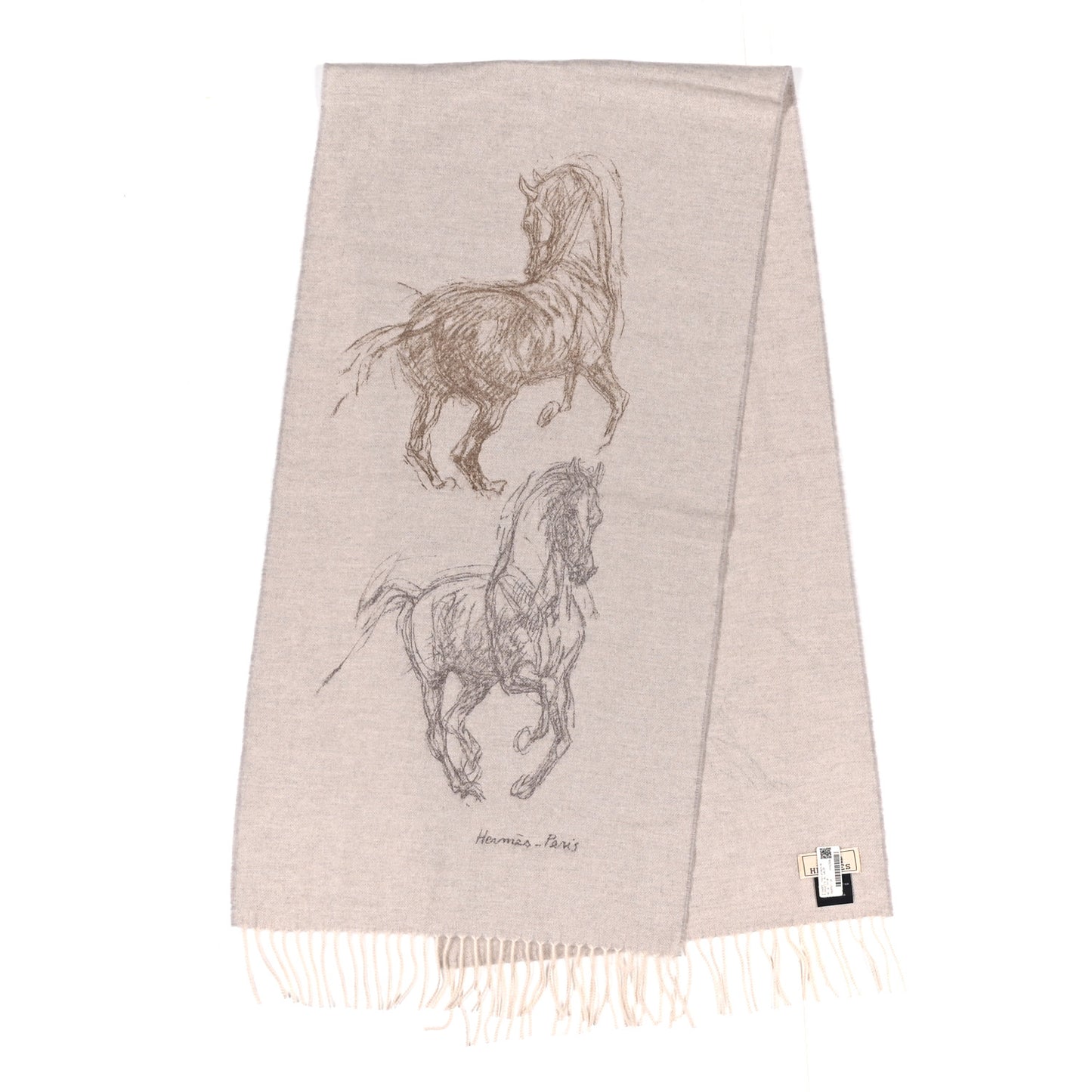 Cashmere Pirouette au Galop Muffler Beige Chine