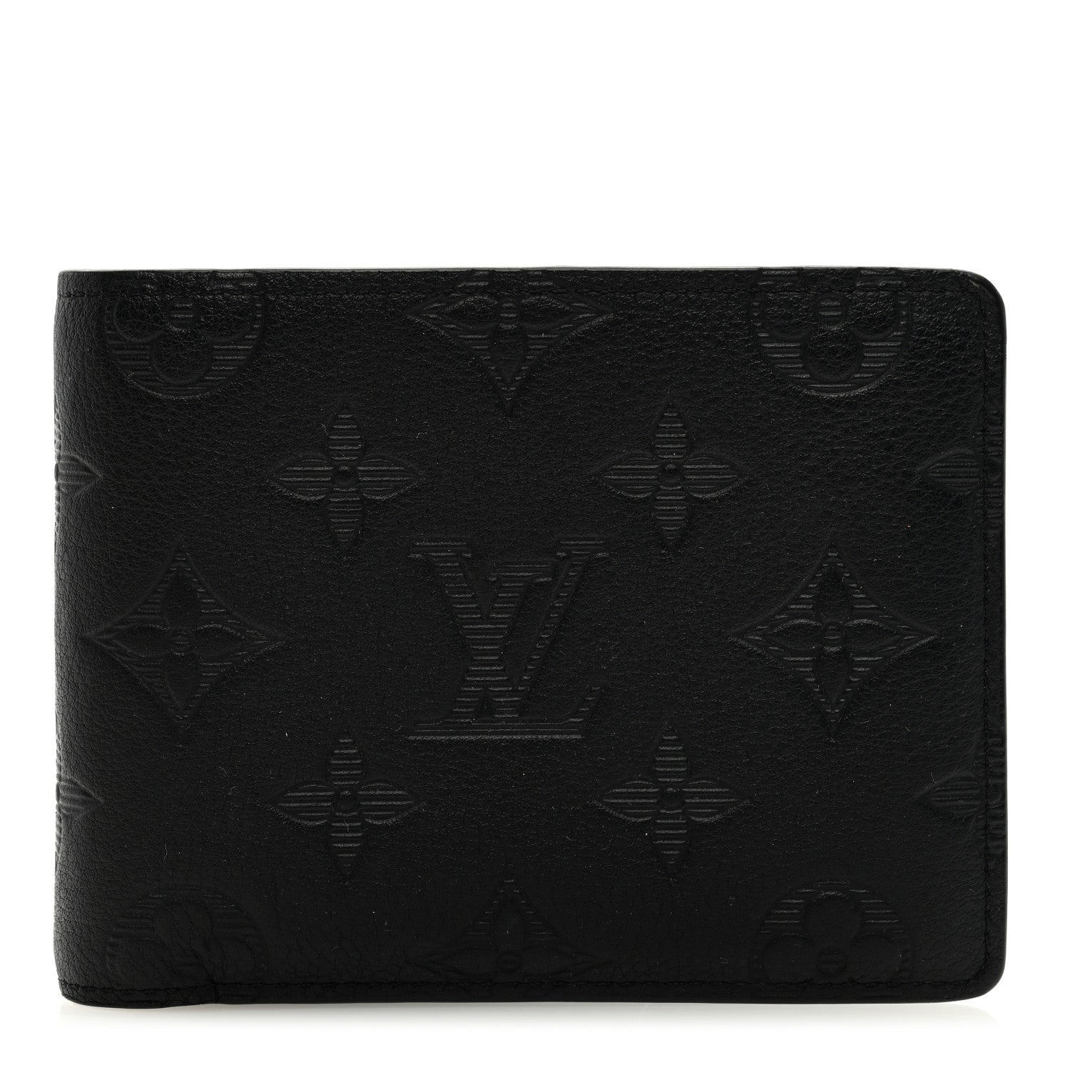 Louis Vuitton Calfskin Monogram Shadow Multiple Wallet Black 1 of 7