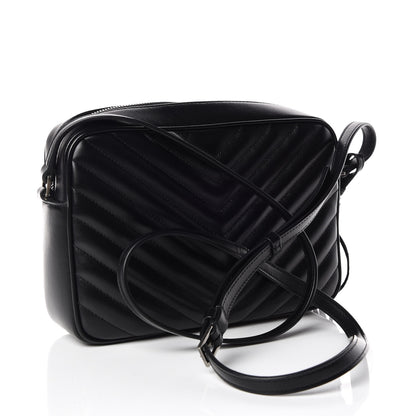 Saint Laurent Calfskin Matelasse Monogram Lou Camera Bag Black 3 of 9