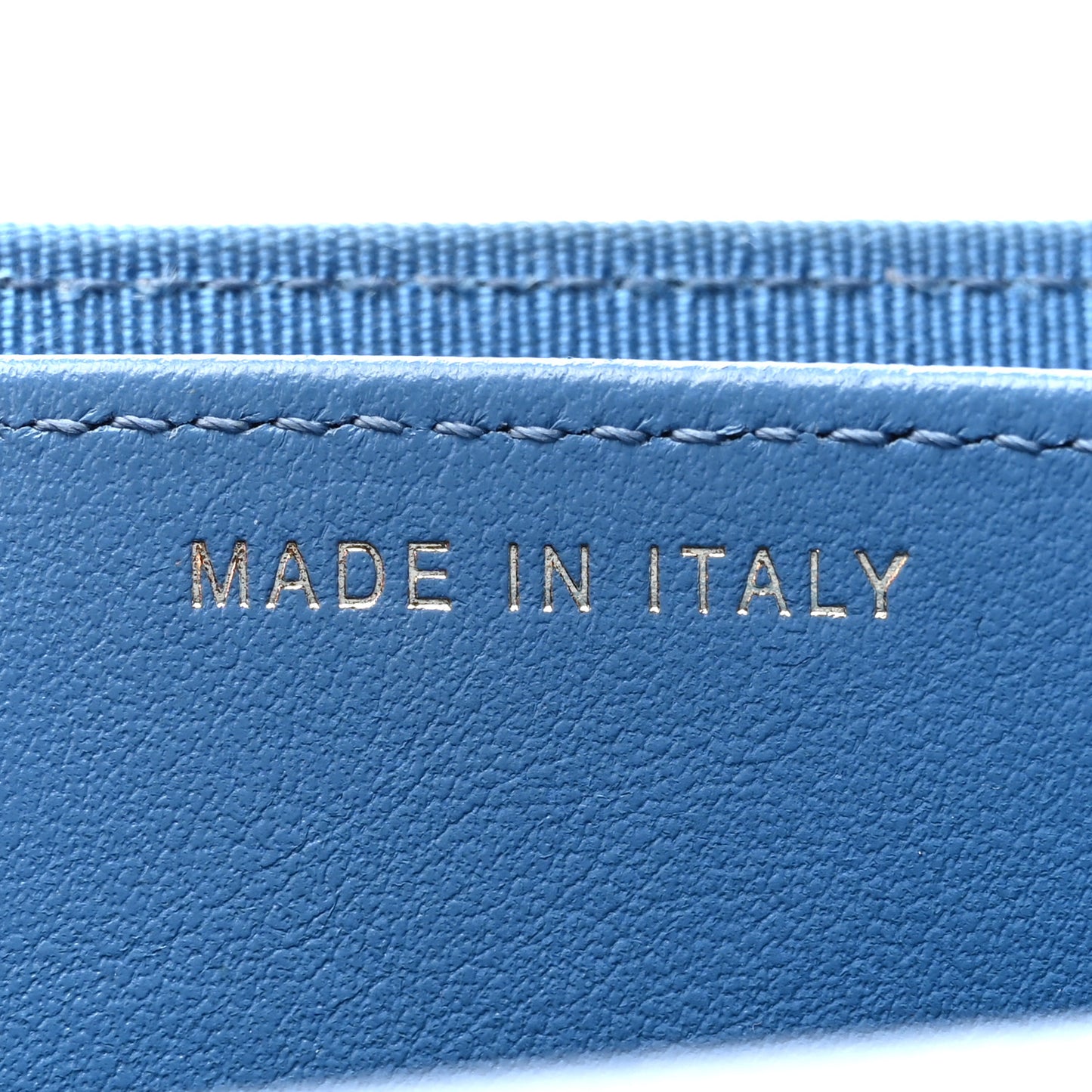 Caviar Quilted Flap Card Holder Wallet Blue