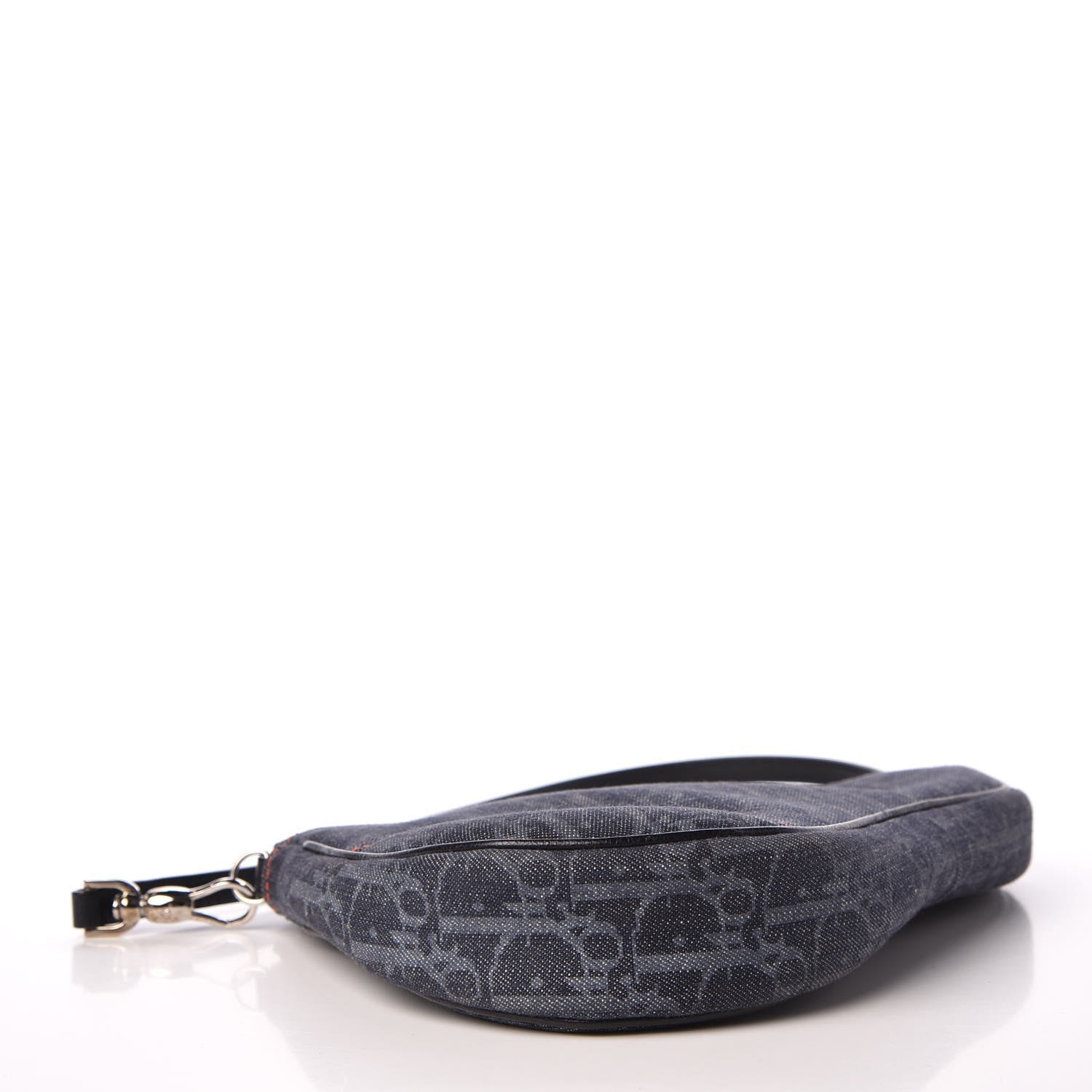 Christian Dior Denim Monogram Mini Saddle Pochette Navy 4 of 8