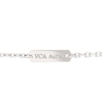 Van Cleef & Arpels 18K White Gold Diamond Guilloche Vintage Alhambra Pendant Necklace 5 of 6