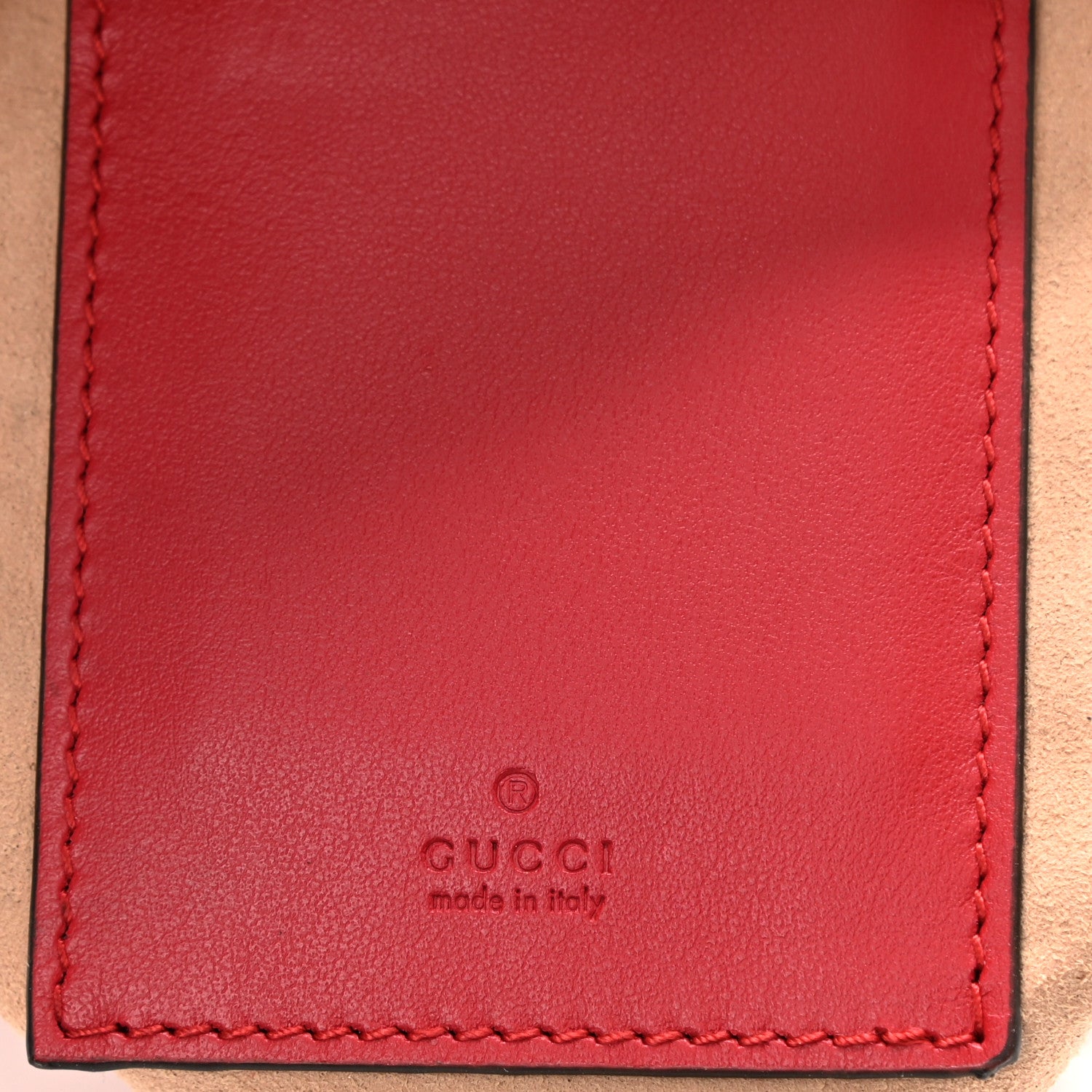 Gucci Calfskin Matelasse Mini GG Marmont 2.0 Bucket Bag Hibiscus Red 6 of 8