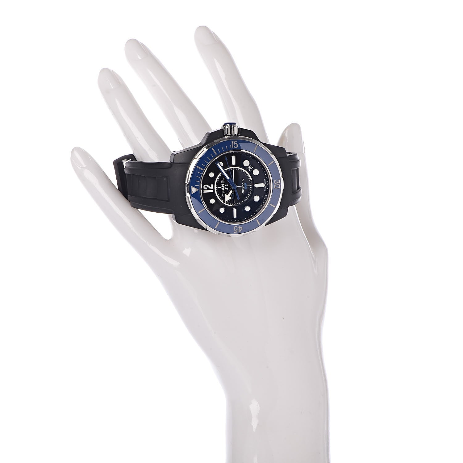 Chanel Stainless Steel Ceramic Rubber 41mm J12 Marine Automatic Watch Black 2 of 8